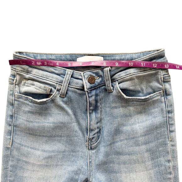 Vervet Skinny Jeans Women's Sz 27 Blue Raw hem High Rise Bodycon distressed - Picture 5 of 10
